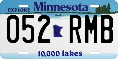 MN license plate 052RMB