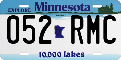 MN license plate 052RMC