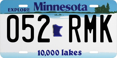 MN license plate 052RMK