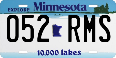 MN license plate 052RMS