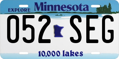 MN license plate 052SEG