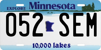 MN license plate 052SEM