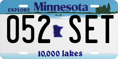 MN license plate 052SET