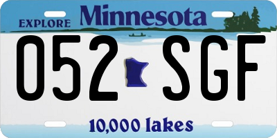 MN license plate 052SGF
