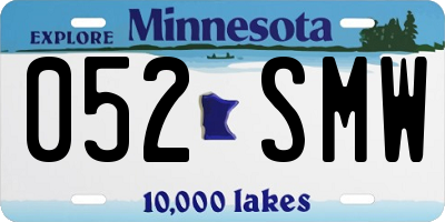 MN license plate 052SMW