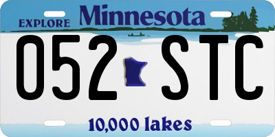 MN license plate 052STC