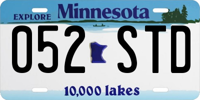MN license plate 052STD