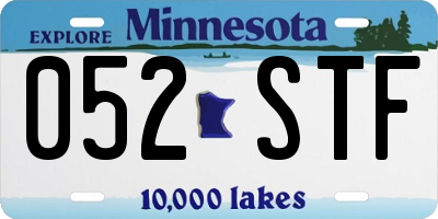 MN license plate 052STF