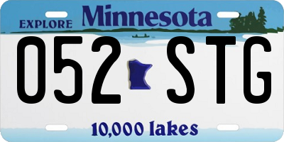 MN license plate 052STG
