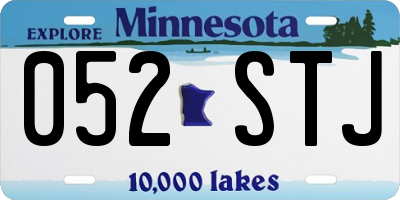 MN license plate 052STJ