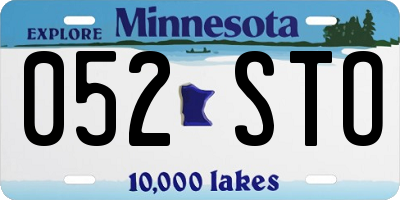 MN license plate 052STO