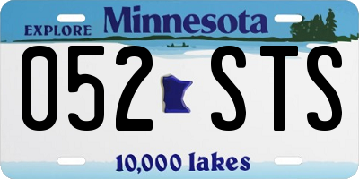 MN license plate 052STS