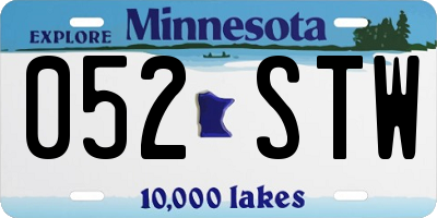 MN license plate 052STW