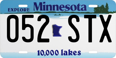 MN license plate 052STX