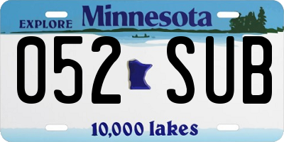MN license plate 052SUB