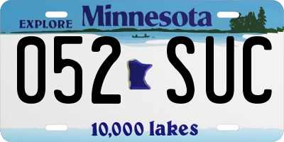MN license plate 052SUC