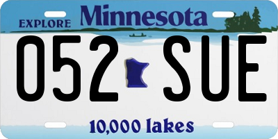 MN license plate 052SUE