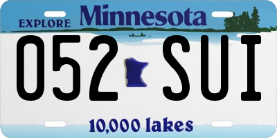 MN license plate 052SUI
