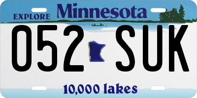 MN license plate 052SUK