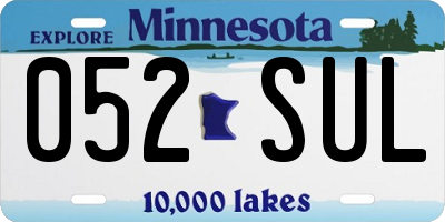 MN license plate 052SUL