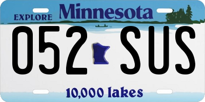 MN license plate 052SUS