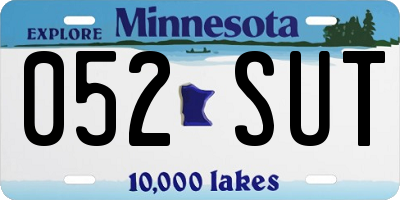 MN license plate 052SUT