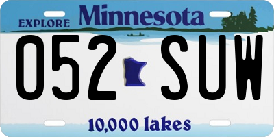 MN license plate 052SUW