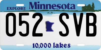 MN license plate 052SVB