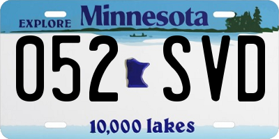MN license plate 052SVD