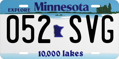 MN license plate 052SVG