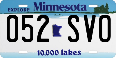 MN license plate 052SVO