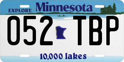 MN license plate 052TBP