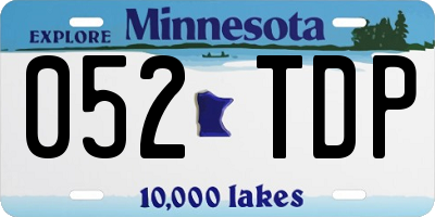 MN license plate 052TDP