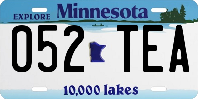 MN license plate 052TEA