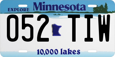 MN license plate 052TIW