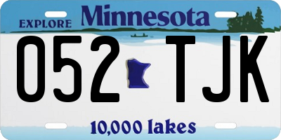 MN license plate 052TJK