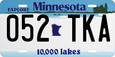 MN license plate 052TKA