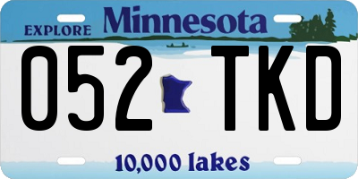 MN license plate 052TKD