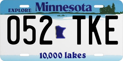 MN license plate 052TKE
