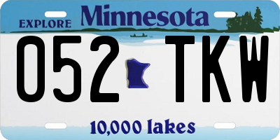 MN license plate 052TKW