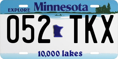 MN license plate 052TKX