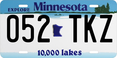 MN license plate 052TKZ