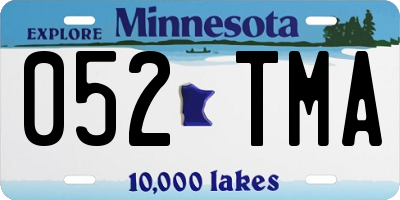 MN license plate 052TMA