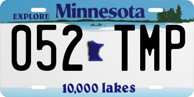 MN license plate 052TMP