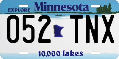 MN license plate 052TNX