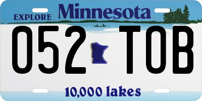 MN license plate 052TOB