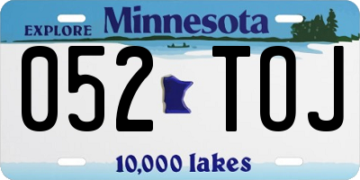 MN license plate 052TOJ