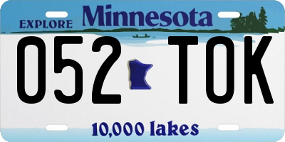 MN license plate 052TOK