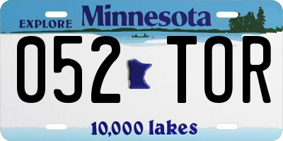 MN license plate 052TOR
