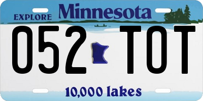 MN license plate 052TOT